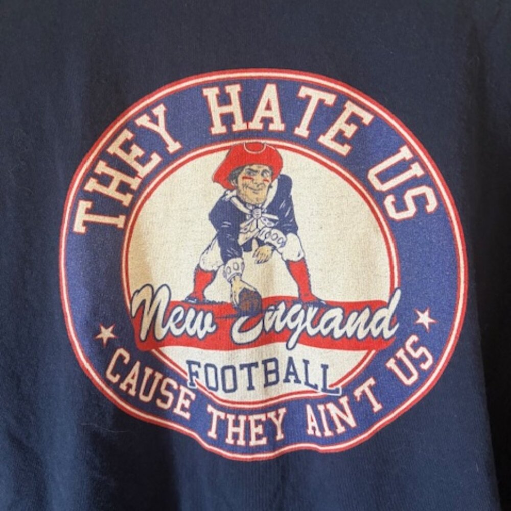 New England Patriots Long Sleeve Graphic Tee – “They Hate Us Cause They Ain’t Us - Picture 2 of 5